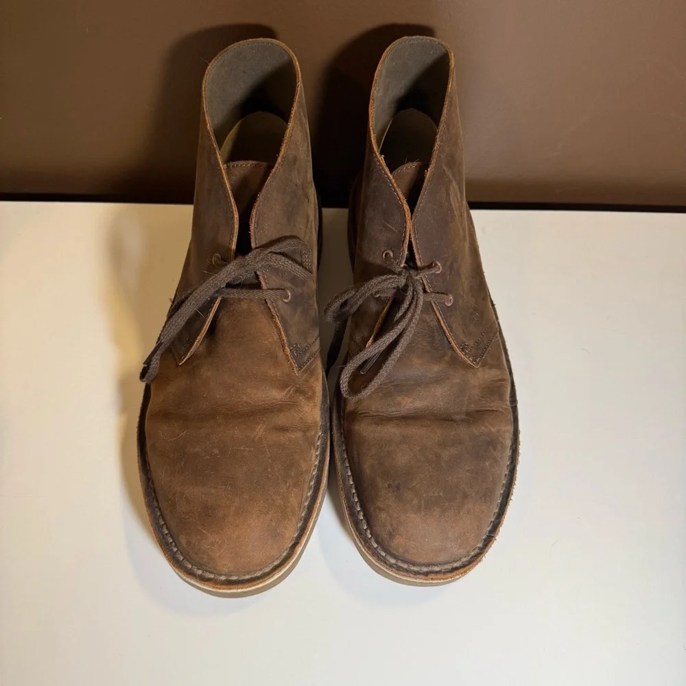 Clarks Men’s Leather Desert Chukka Boots Brown – Size 13 - Picture 3 of 11